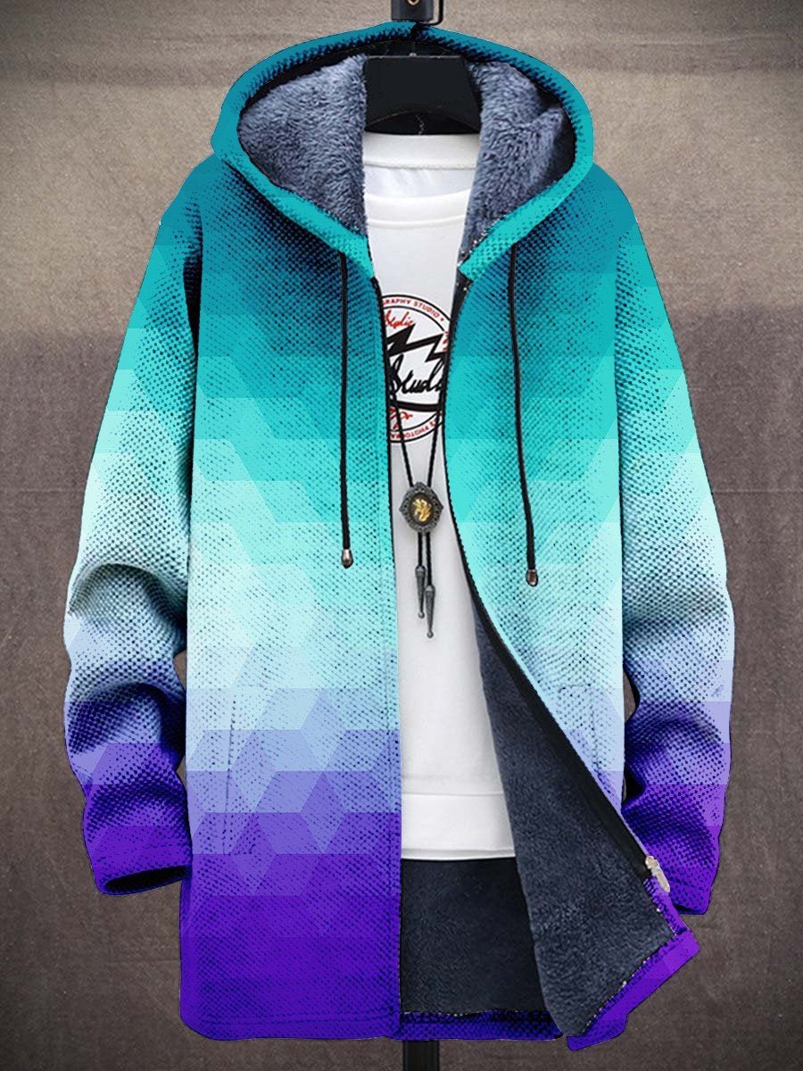 Hooded Jacket Women's Gradient Design with Warm Lining - 1 - London-stylehouse.com