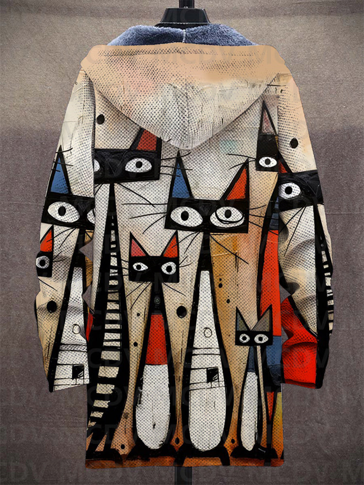 Women’s Artistic Print Hooded Jacket with Relaxed Fit - 2 - London-stylehouse.com