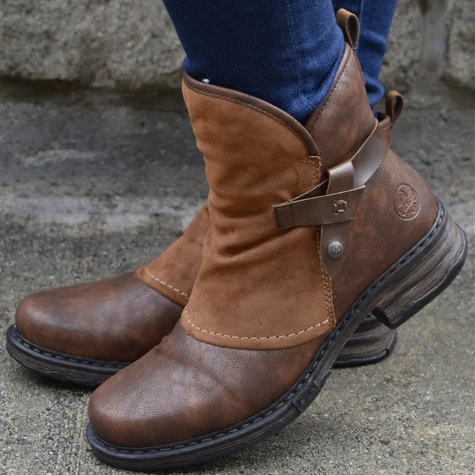 Women's Comfort-Fit Ankle Boots with Adjustable Fastening - 2 - London-stylehouse.com