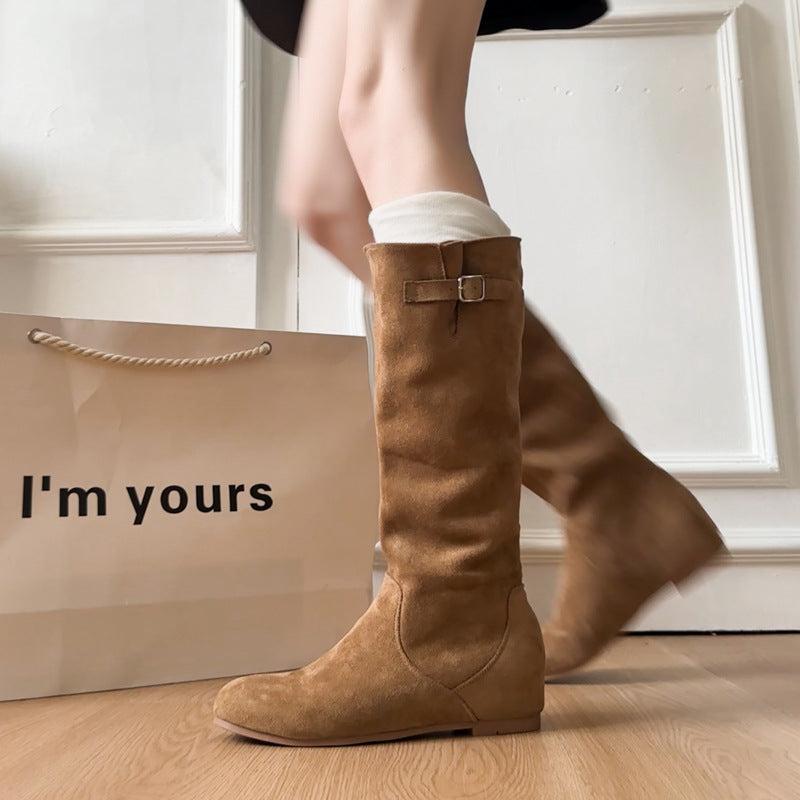 Elegant High-Top Ankle Boots for Ladies Featuring Chic Buckle Fastening - 6 - London-stylehouse.com