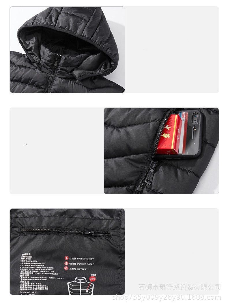 Men's Thermal Jacket with Hood and Relaxed Fit - 2 - London-stylehouse.com