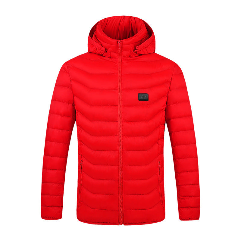 Men's Slim-Fit Lightweight Heated Jacket with Detachable Hood - 1 - London-stylehouse.com