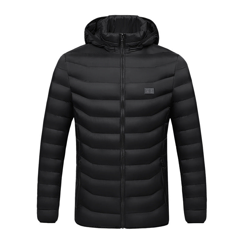 Men's Slim-Fit Lightweight Heated Jacket with Detachable Hood - 3 - London-stylehouse.com