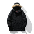 Men's Hooded Coat with Faux Fur Trimmed Collar - 5 - London-stylehouse.com