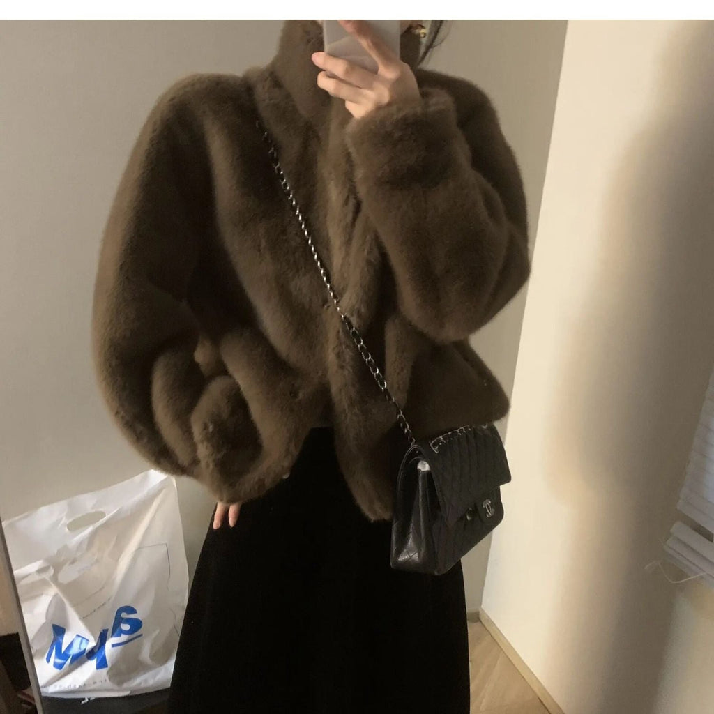 Soft Women’s Jacket with High Collar - 4 - London-stylehouse.com