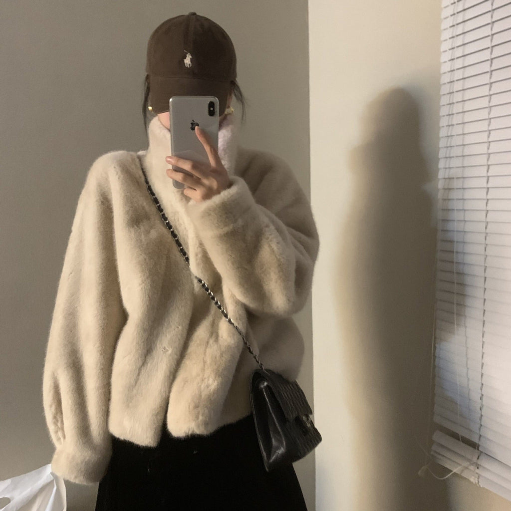 Soft Women’s Jacket with High Collar - 8 - London-stylehouse.com