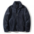 Men's High Collar Fleece Jacket with Zipper Closure - 2 - London-stylehouse.com