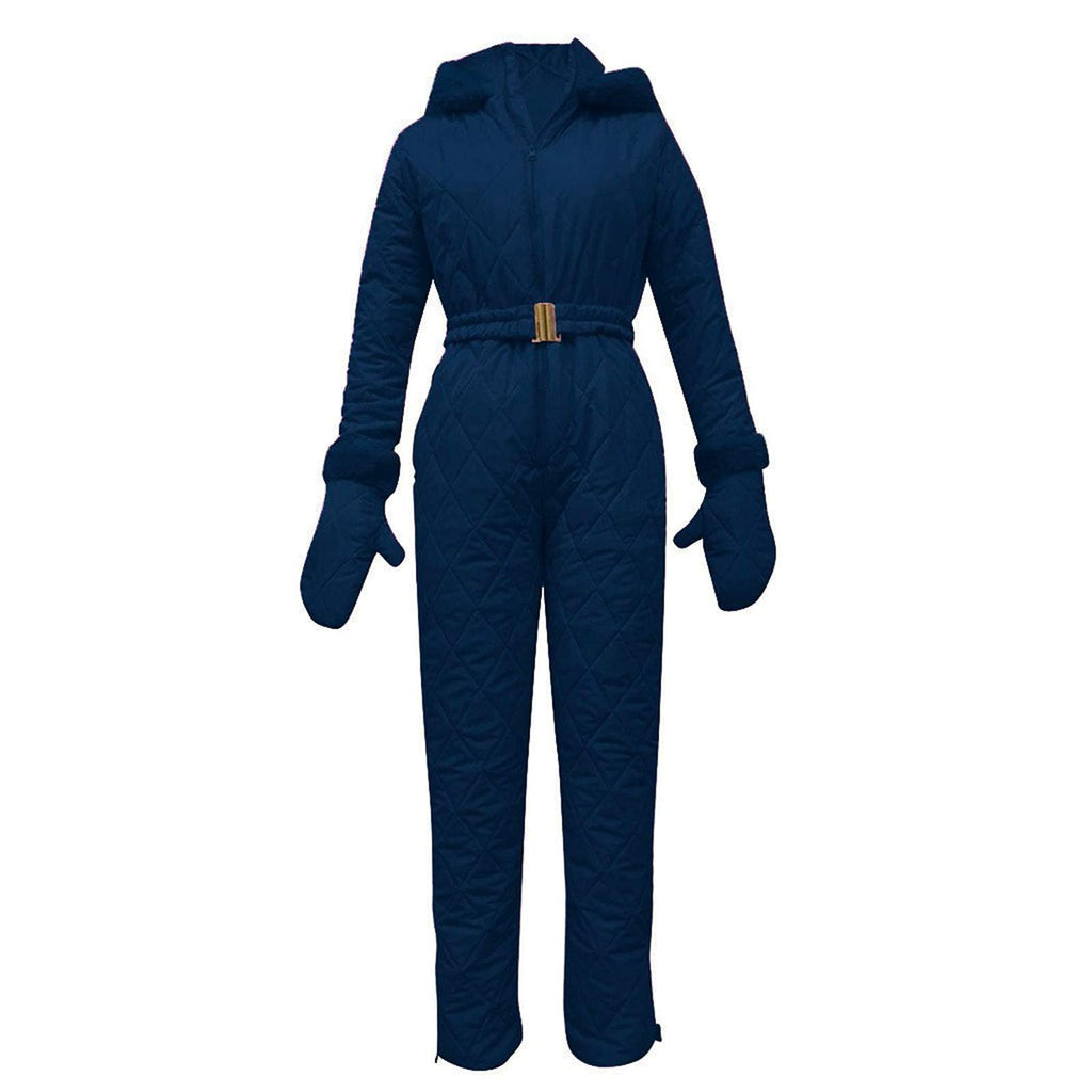 Women's Stylish Quilted Jumpsuit with Faux Fur Details - 4 - London-stylehouse.com