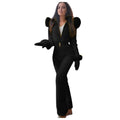 Women's Stylish Quilted Jumpsuit with Faux Fur Details - 5 - London-stylehouse.com