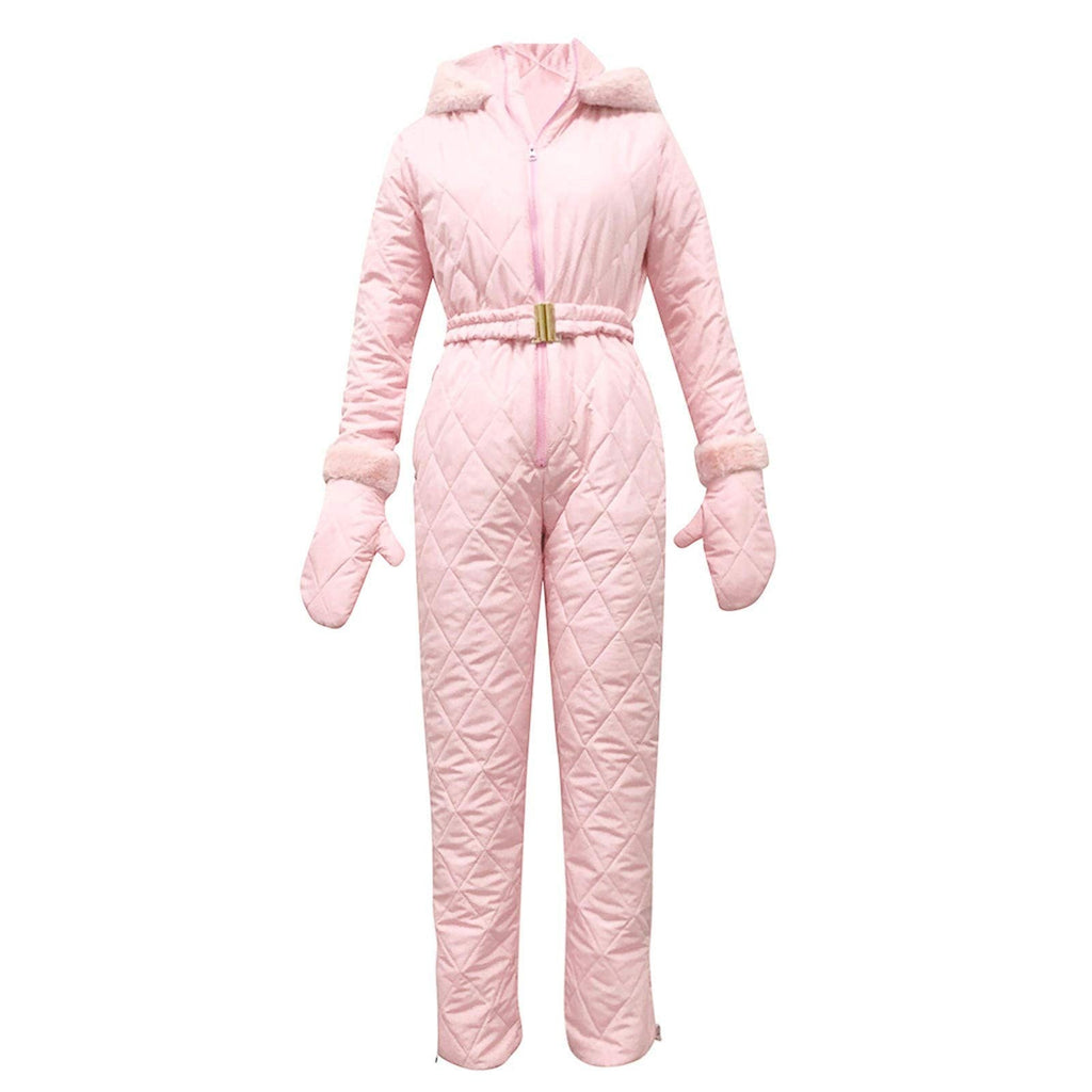 Women's Stylish Quilted Jumpsuit with Faux Fur Details - 6 - London-stylehouse.com