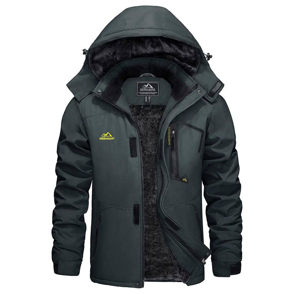 Men's Sleek Winter Jacket with Zip-Off Hood - 2 - London-stylehouse.com