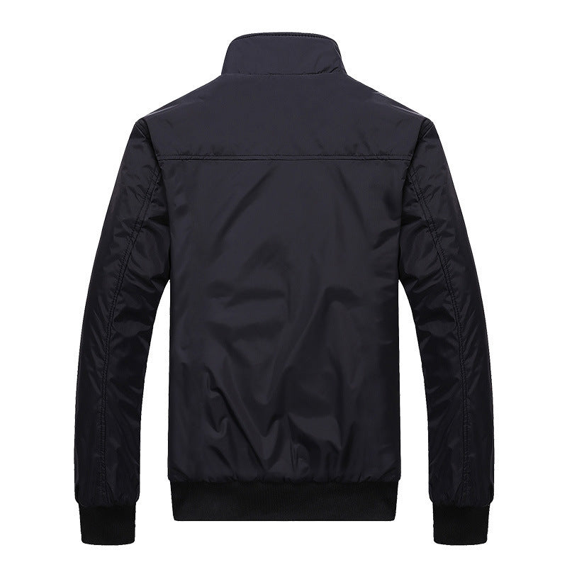 Men's Relaxed Fit Jacket with Zip and Stand Collar - 3 - London-stylehouse.com
