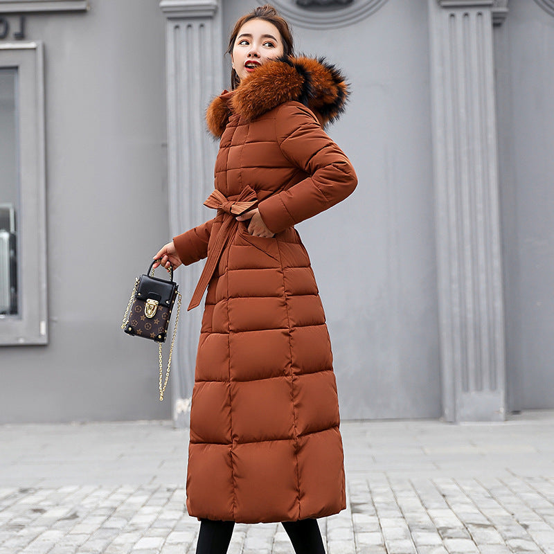Ladies' Chic Slim-Fit Puffer Coat with Fur Trim - 1 - London-stylehouse.com