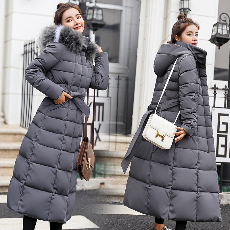 Ladies' Chic Slim-Fit Puffer Coat with Fur Trim - 3 - London-stylehouse.com