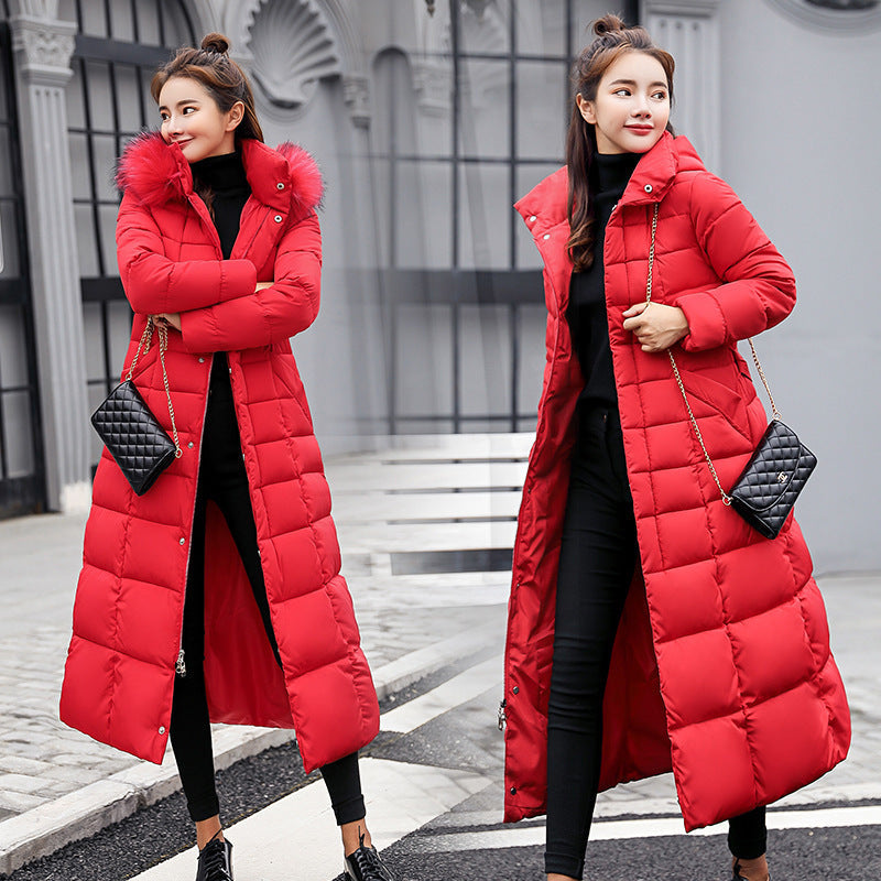 Ladies' Chic Slim-Fit Puffer Coat with Fur Trim - 9 - London-stylehouse.com
