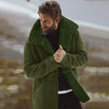 Casual Mid-Length Overcoat for Men with Soft Plush Collar - 4 - London-stylehouse.com