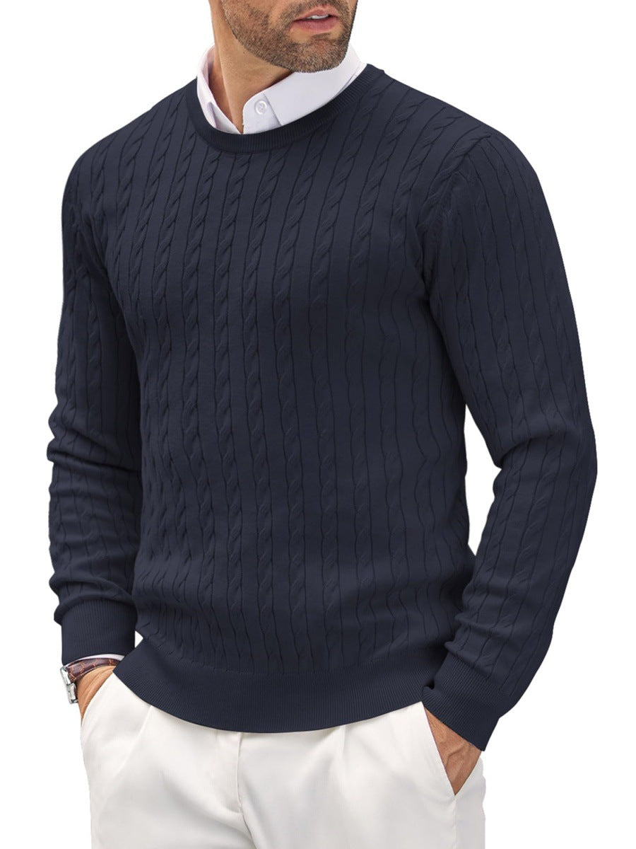 Men's Fitted Pullover Featuring a Twisted Cable Knit Design - 4 - London-stylehouse.com