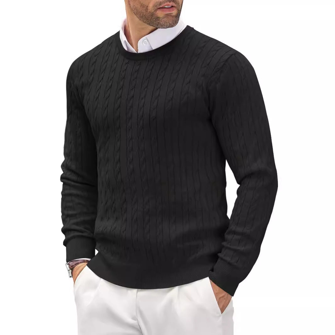 Men's Fitted Pullover Featuring a Twisted Cable Knit Design - 5 - London-stylehouse.com