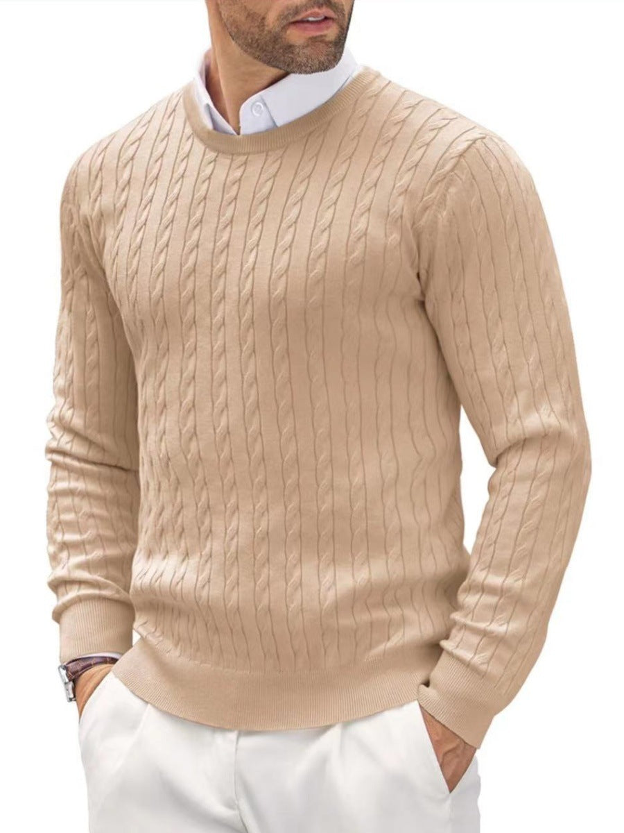 Men's Fitted Pullover Featuring a Twisted Cable Knit Design - 6 - London-stylehouse.com