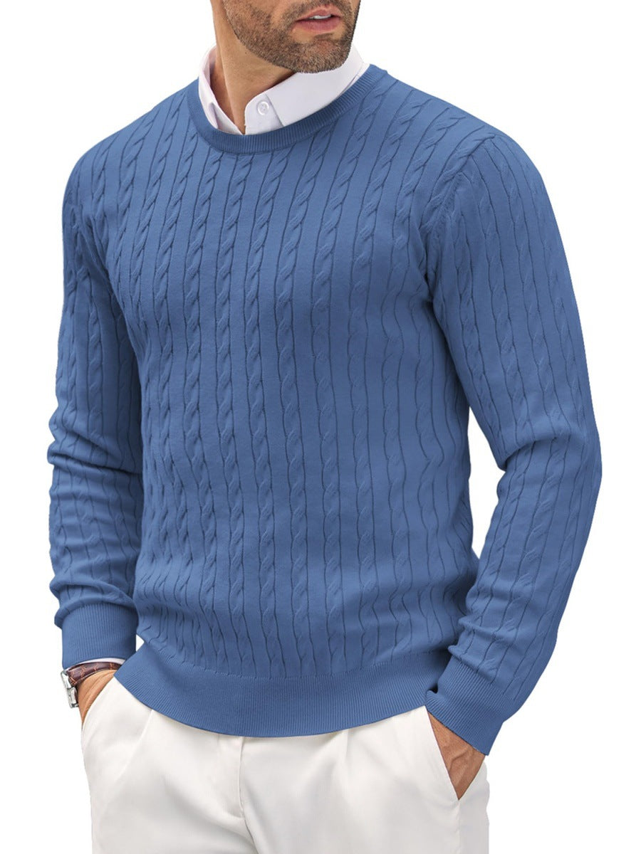 Men's Fitted Pullover Featuring a Twisted Cable Knit Design - 8 - London-stylehouse.com