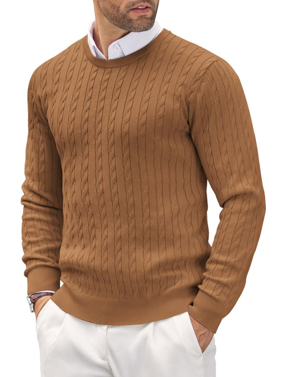 Men's Fitted Pullover Featuring a Twisted Cable Knit Design - 10 - London-stylehouse.com