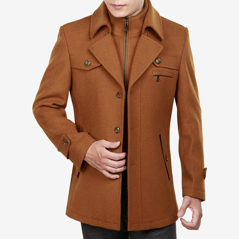 Men's Casual Double-Breasted Overcoat with Relaxed Tailoring - 1 - London-stylehouse.com