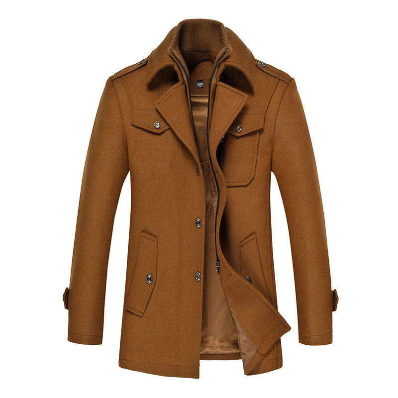 Men's Casual Double-Breasted Overcoat with Relaxed Tailoring - 3 - London-stylehouse.com
