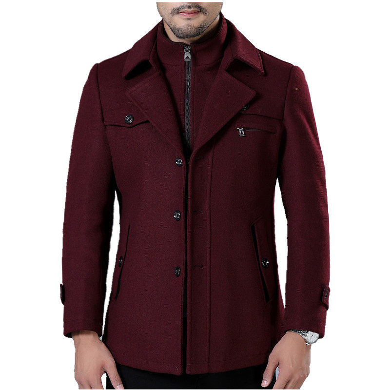 Men's Casual Double-Breasted Overcoat with Relaxed Tailoring - 4 - London-stylehouse.com