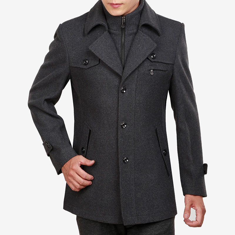 Men's Casual Double-Breasted Overcoat with Relaxed Tailoring - 7 - London-stylehouse.com