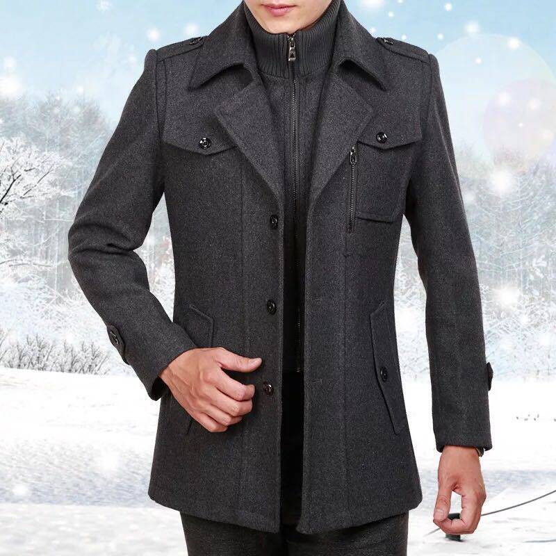 Men's Casual Double-Breasted Overcoat with Relaxed Tailoring - 8 - London-stylehouse.com