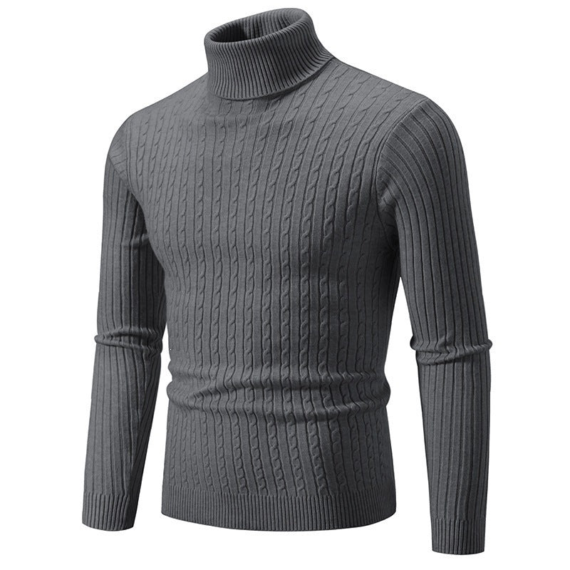 Men's Fitted Pullover with Elevated Collar - 1 - London-stylehouse.com
