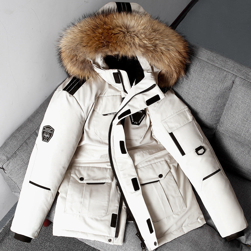 Men's Stylish Hooded Jacket with Luxurious Fur Collar - 6 - London-stylehouse.com