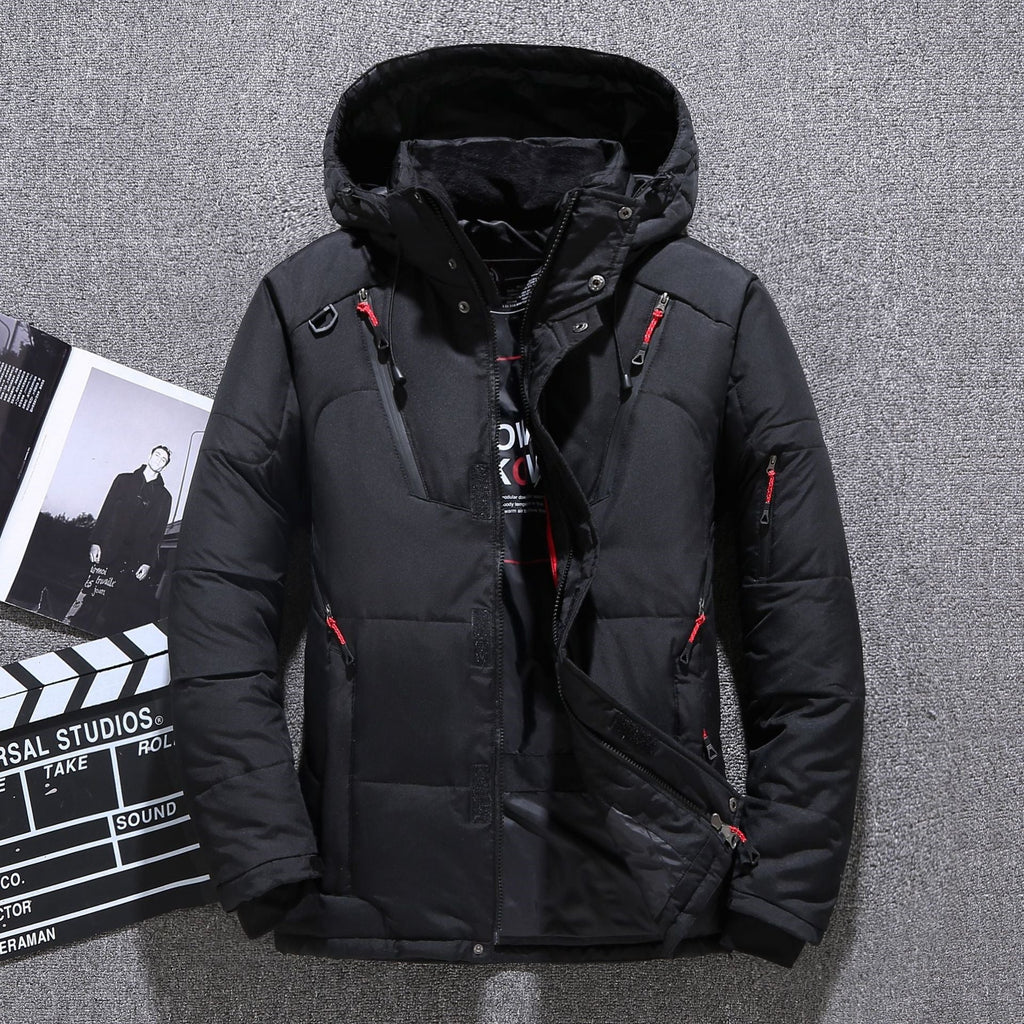 Men's Sleek Fit Winter Jacket with Attached Hood - 5 - London-stylehouse.com