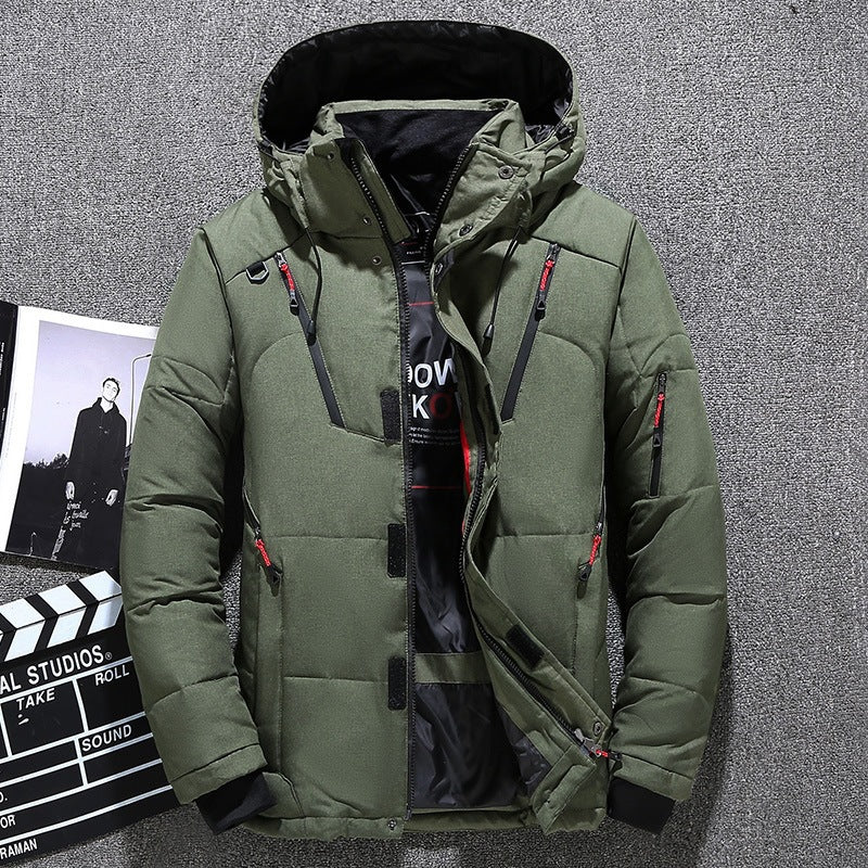 Men's Sleek Fit Winter Jacket with Attached Hood - 6 - London-stylehouse.com