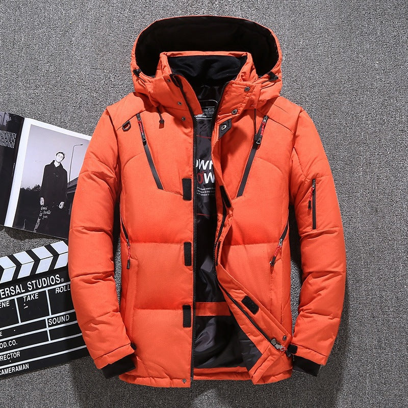 Men's Sleek Fit Winter Jacket with Attached Hood - 7 - London-stylehouse.com