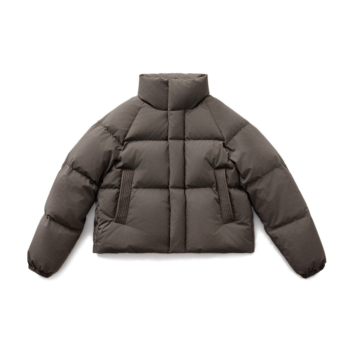 Ladies Cropped Insulated Jacket with Stylish Stand Collar - 2 - London-stylehouse.com
