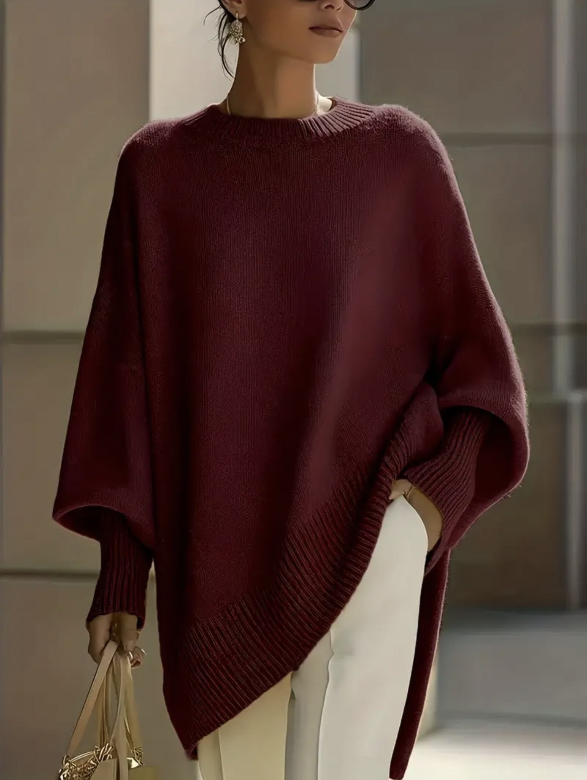 Distinctive Women's Loose Fit Pullover with Eye-Catching Design - 1 - London-stylehouse.com