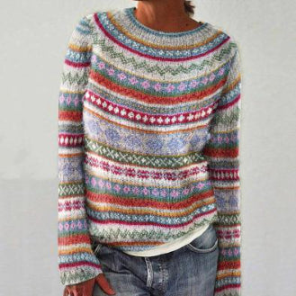 Ladies' Stylish Knit Jumper with Eye-Catching Designs - 1 - London-stylehouse.com
