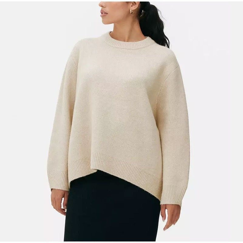 Women's Relaxed Fit Long Sleeve Pullover Knit Sweater - 2 - London-stylehouse.com