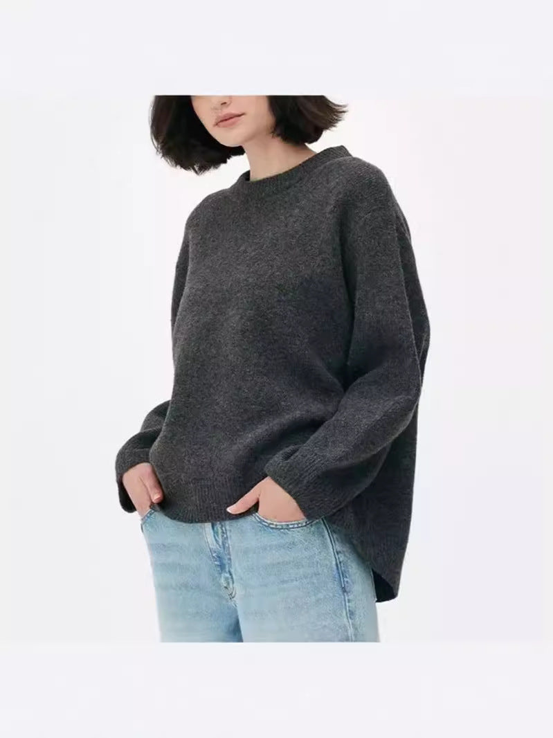 Women's Relaxed Fit Long Sleeve Pullover Knit Sweater - 3 - London-stylehouse.com