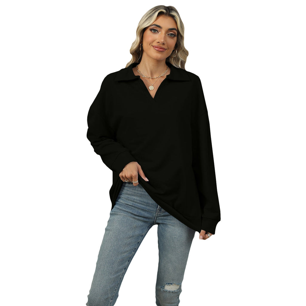 Women's Casual Fit Jumper with Reversed V-Neckline - 7 - London-stylehouse.com