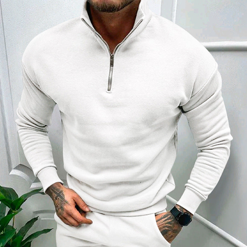 Men's Fleece Pullover with Zip Collar for Stylish Comfort - 7 - London-stylehouse.com