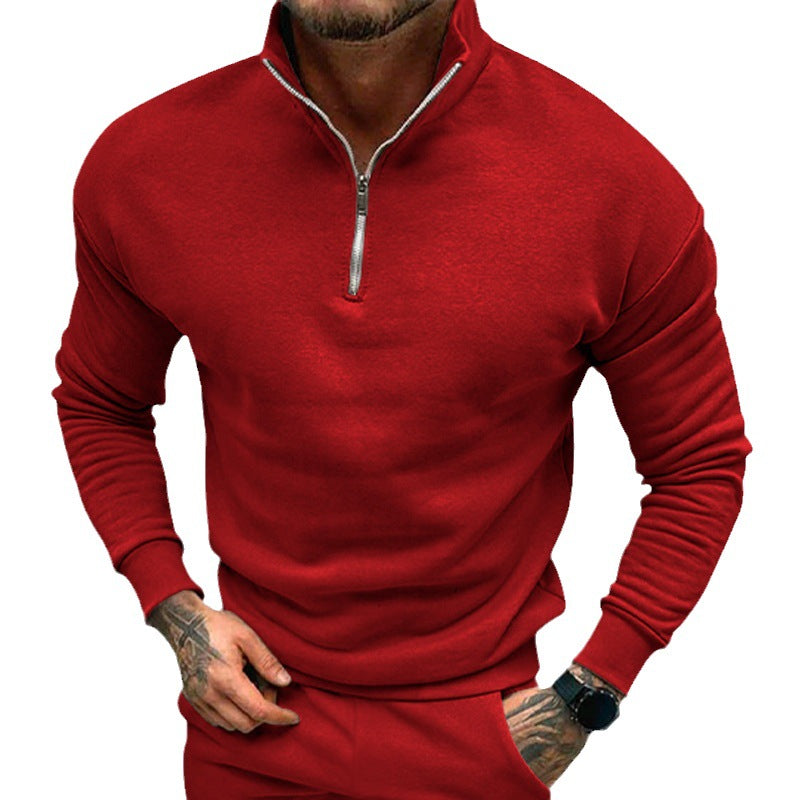 Men's Fleece Pullover with Zip Collar for Stylish Comfort - 11 - London-stylehouse.com