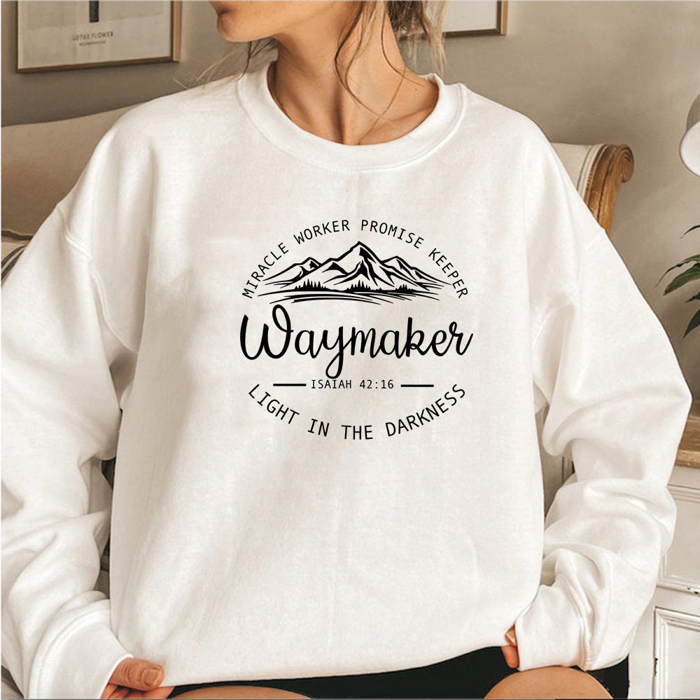 Comfortable Women's Sweatshirt with Inspirational Graphic Design - 5 - London-stylehouse.com