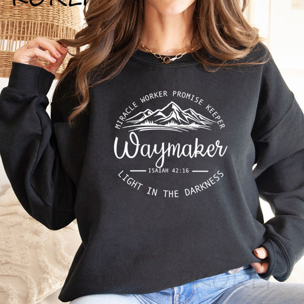 Comfortable Women's Sweatshirt with Inspirational Graphic Design - 9 - London-stylehouse.com