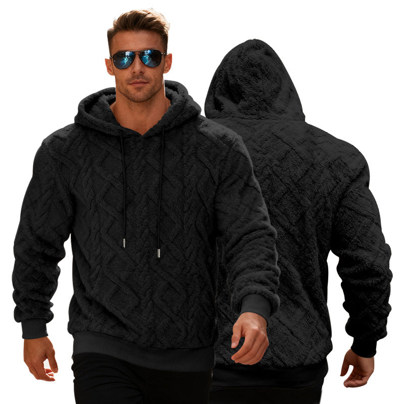 Stylish Loose-Fit Men's Hoodie with Textured Fabric - 4 - London-stylehouse.com