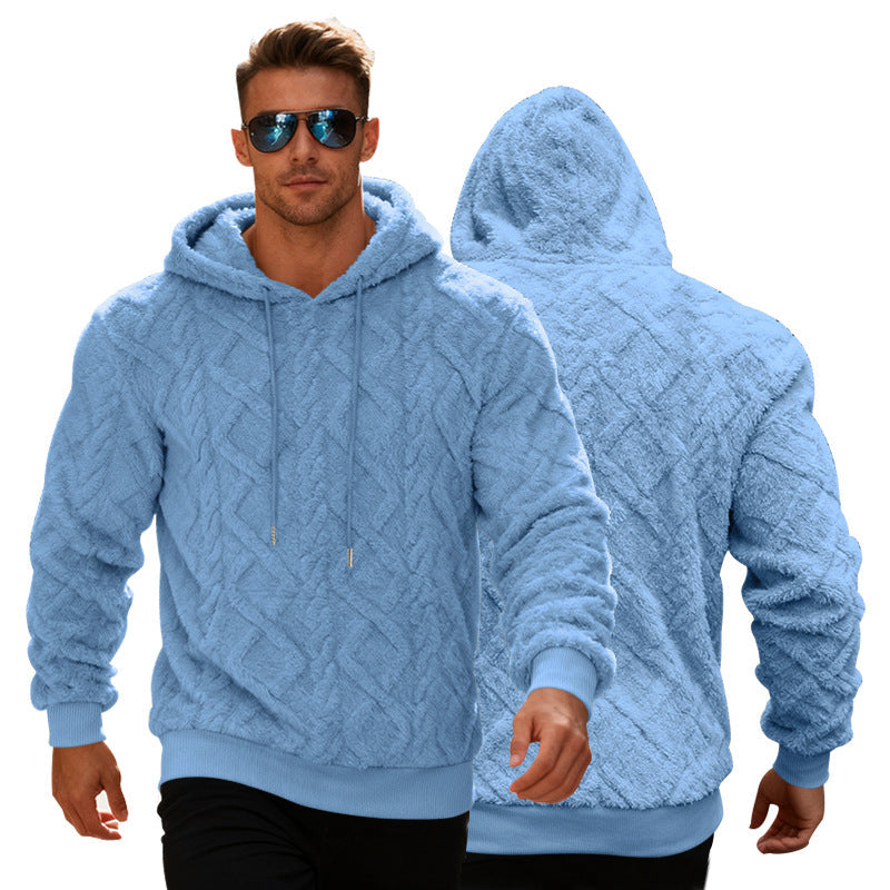 Stylish Loose-Fit Men's Hoodie with Textured Fabric - 8 - London-stylehouse.com