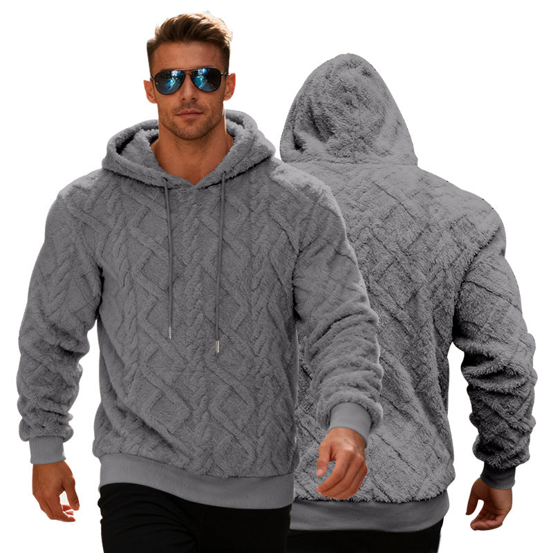 Stylish Loose-Fit Men's Hoodie with Textured Fabric - 9 - London-stylehouse.com