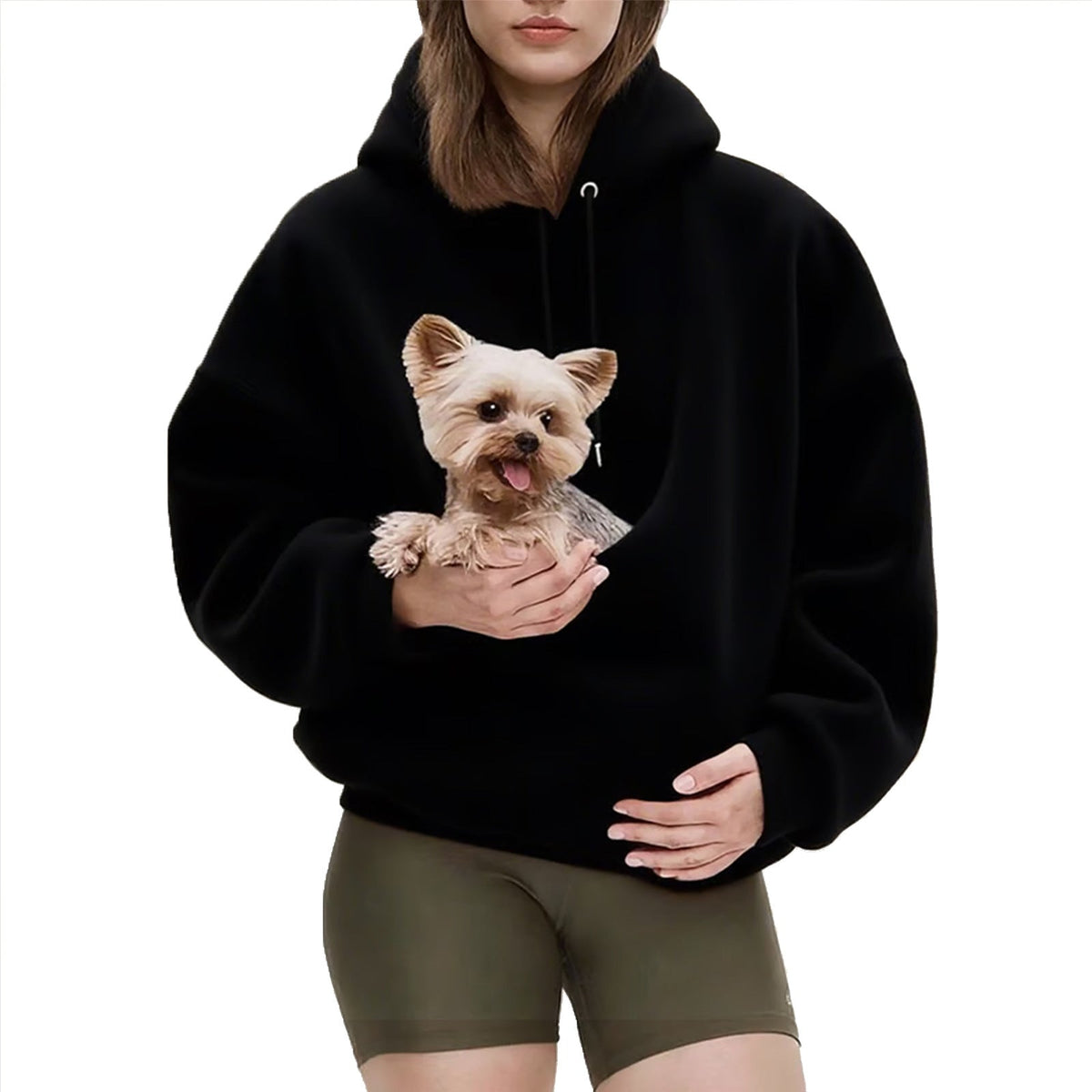 Women's Comfy Hoodie with Spacious Pet Holding Pocket - 1 - London-stylehouse.com