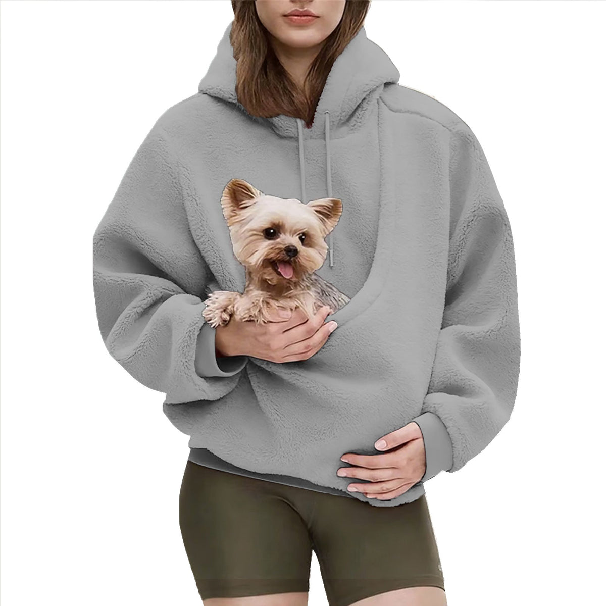 Women's Comfy Hoodie with Spacious Pet Holding Pocket - 3 - London-stylehouse.com